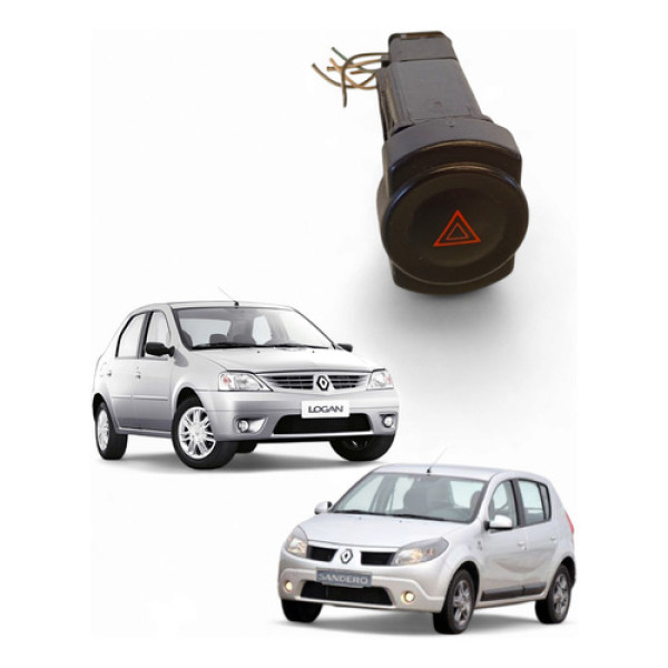 Botão Pisca Alerta Renault Sandero Logan 2008/2013