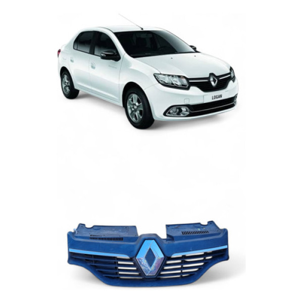 Grade Para-choque Dianteiro Renault Logan 2015/2017 (detalhe