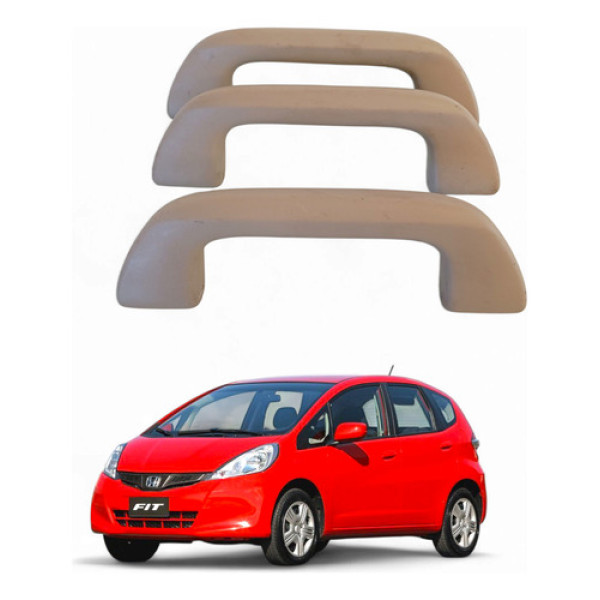 Kit Apoio Alça Teto Suporte Carro Honda Fit 1.4 2014