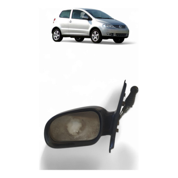 Retrovisor Manual Esquerdo Vw Fox 2004/05 Detalhes No Espelh
