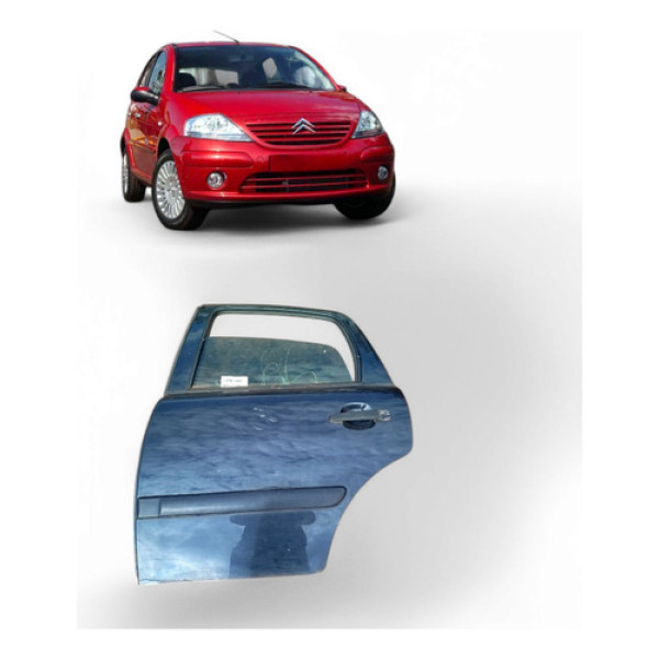 Porta Traseira Esquerda C3 Vermelho Preto 03/12