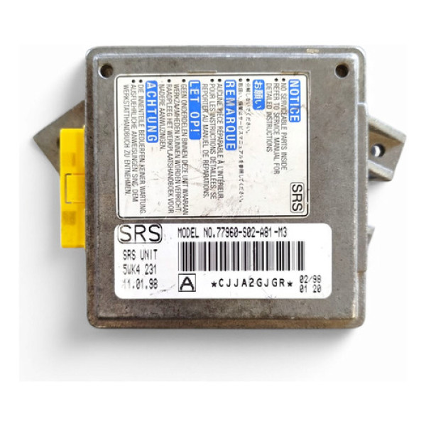 Módulo Airbag Honda Civic 1.6 Gasolina 1998 77960s02a81