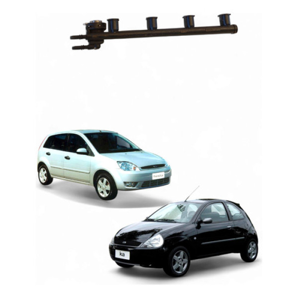 Flauta Bico Injetor Ford Fiesta Ka 1.6 2009/12 2n1u9d280a1a